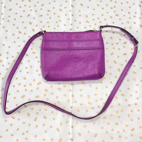 Kate Spade purple faux ostrich print shoulder bag - Picture 2 of 4